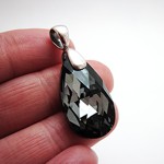 Midnight Swarovski Teardrop - Sterling Silver Bail